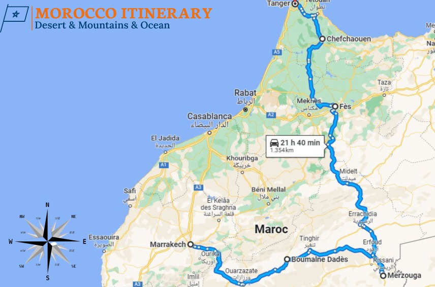 6 Days Morocco tour itinerary from tangier to Marrakech